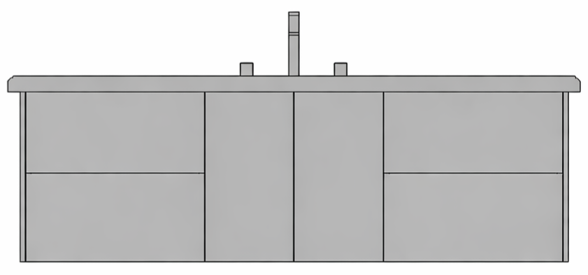 Halo 72" Single Bowl Vanity w/ 4 Drawers